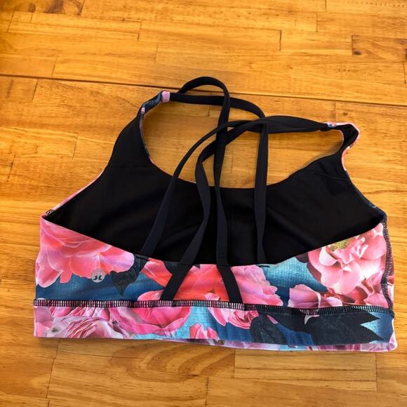Lululemon Energy Sports Bra Floral Secret Garden Strappy Back Size 8 - Picture 4 of 6